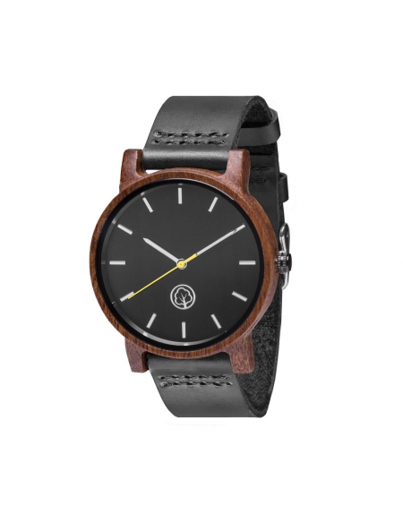 Drewniany Zegarek James Black Yellow